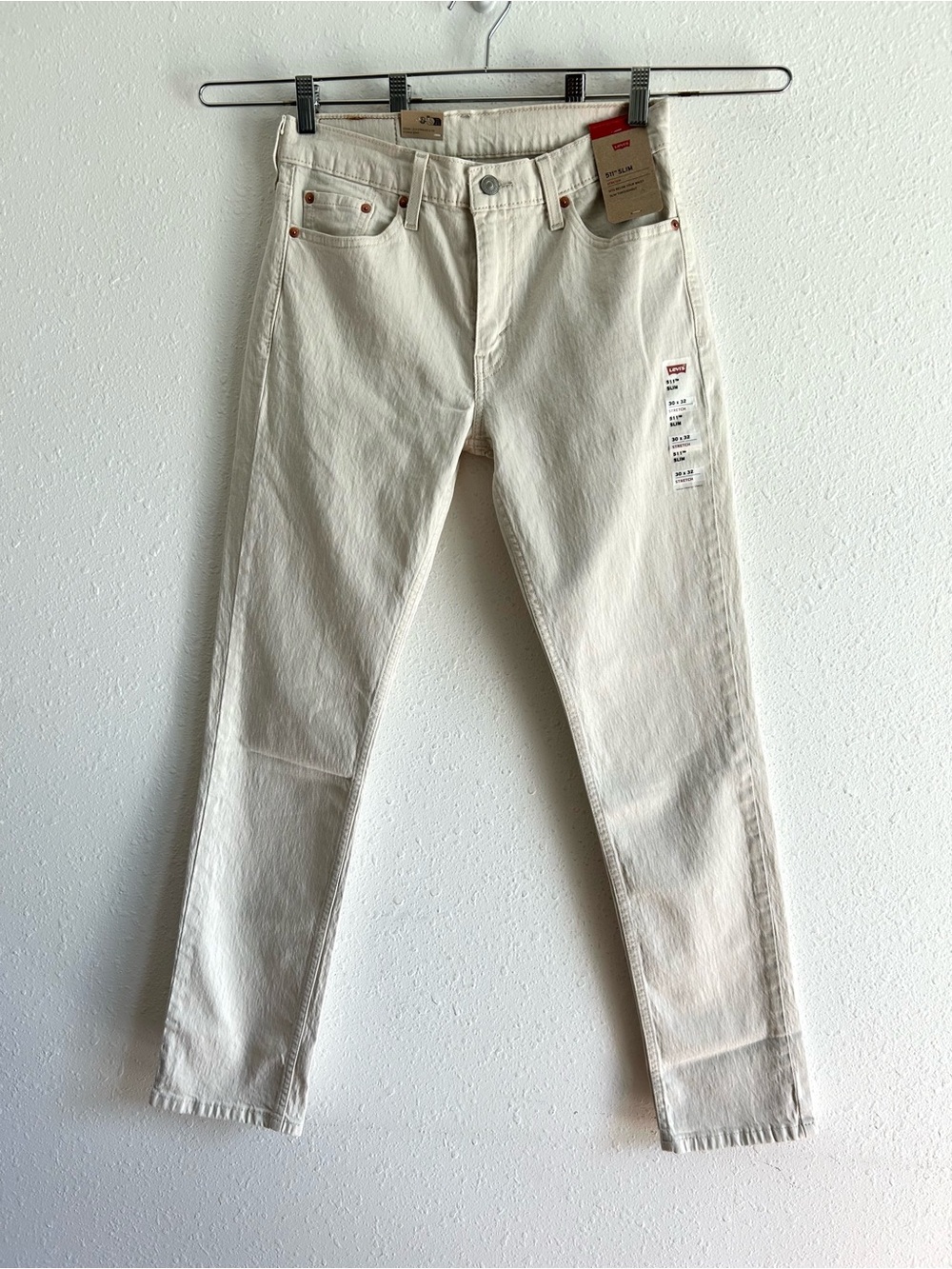 Levi's 511 Slim Jeans Men's Size 30x32 Ivory Denim Stretch Flex